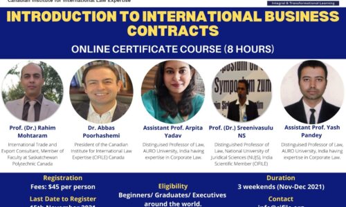 Certificate Introduction to International Business Contracts